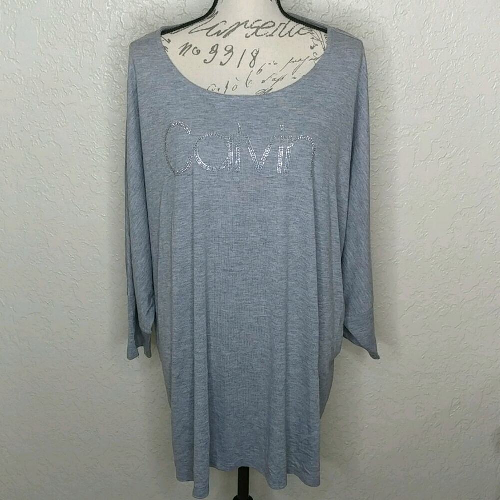 Calvin‎ Klein Logo Top Gray